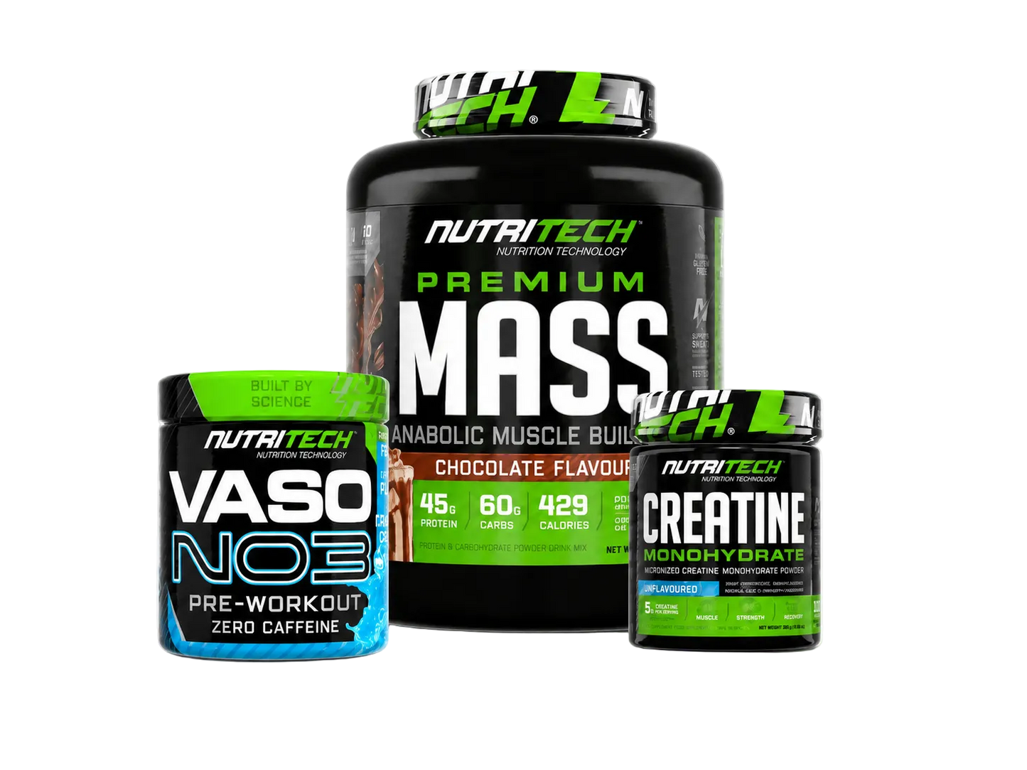 Nutritech Complete Gainer Bundle (Mass 5kg + Creatine + VASO N03)