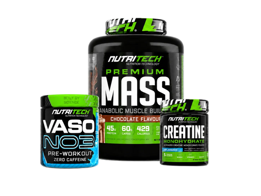 Nutritech Complete Gainer Bundle (Mass 5kg + Creatine + VASO N03)
