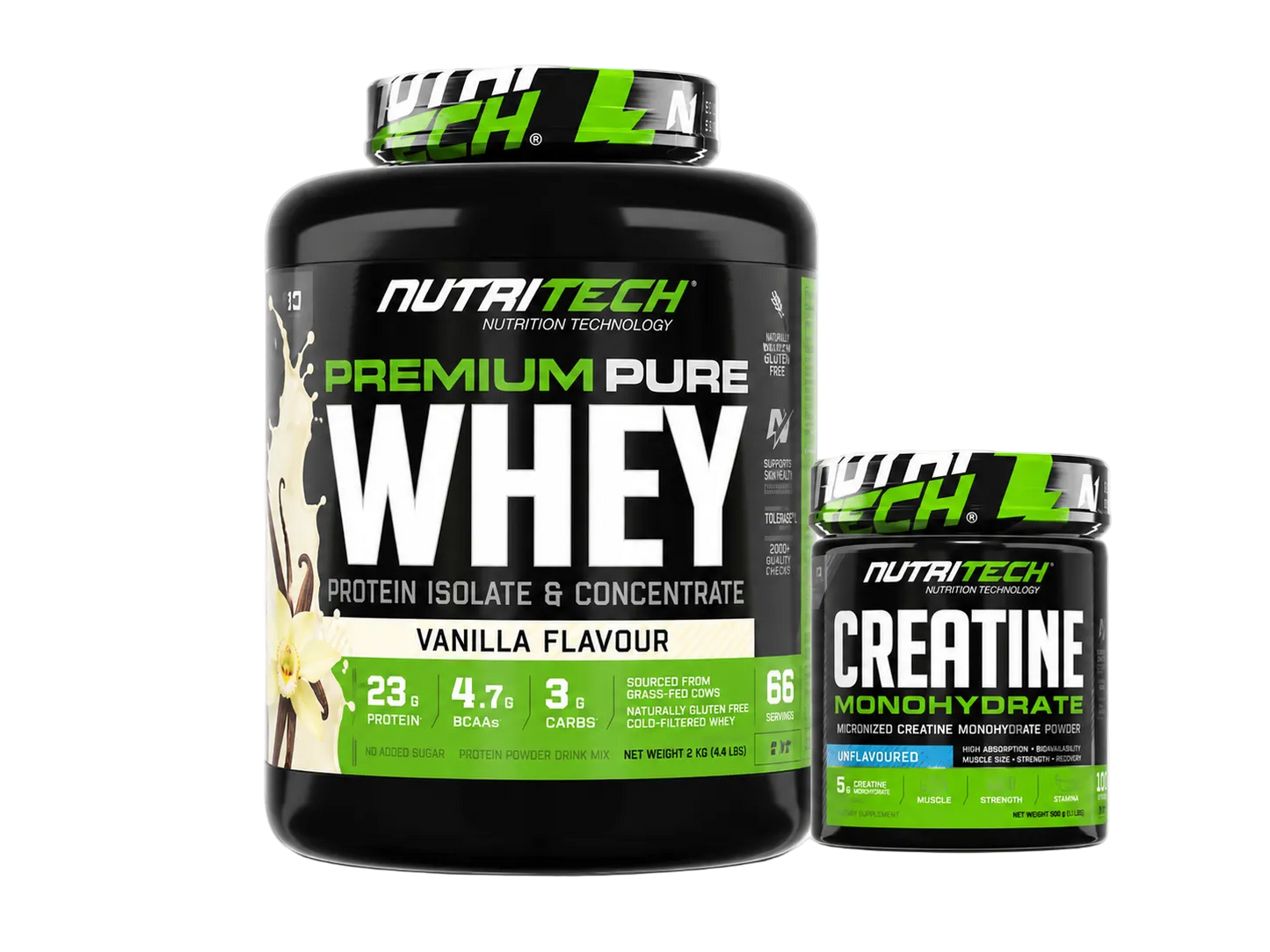 Nutritech Gym Essentials Stack (Whey 2kg + Creatine)