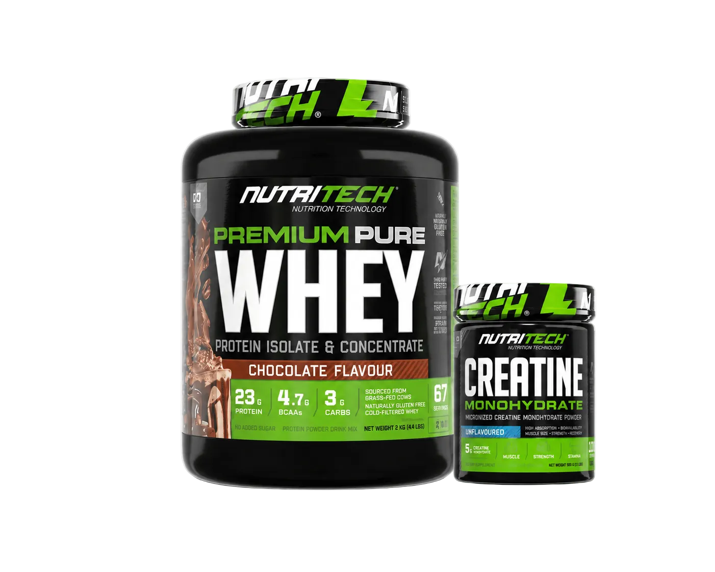Nutritech Gym Essentials Stack (Whey 2kg + Creatine)