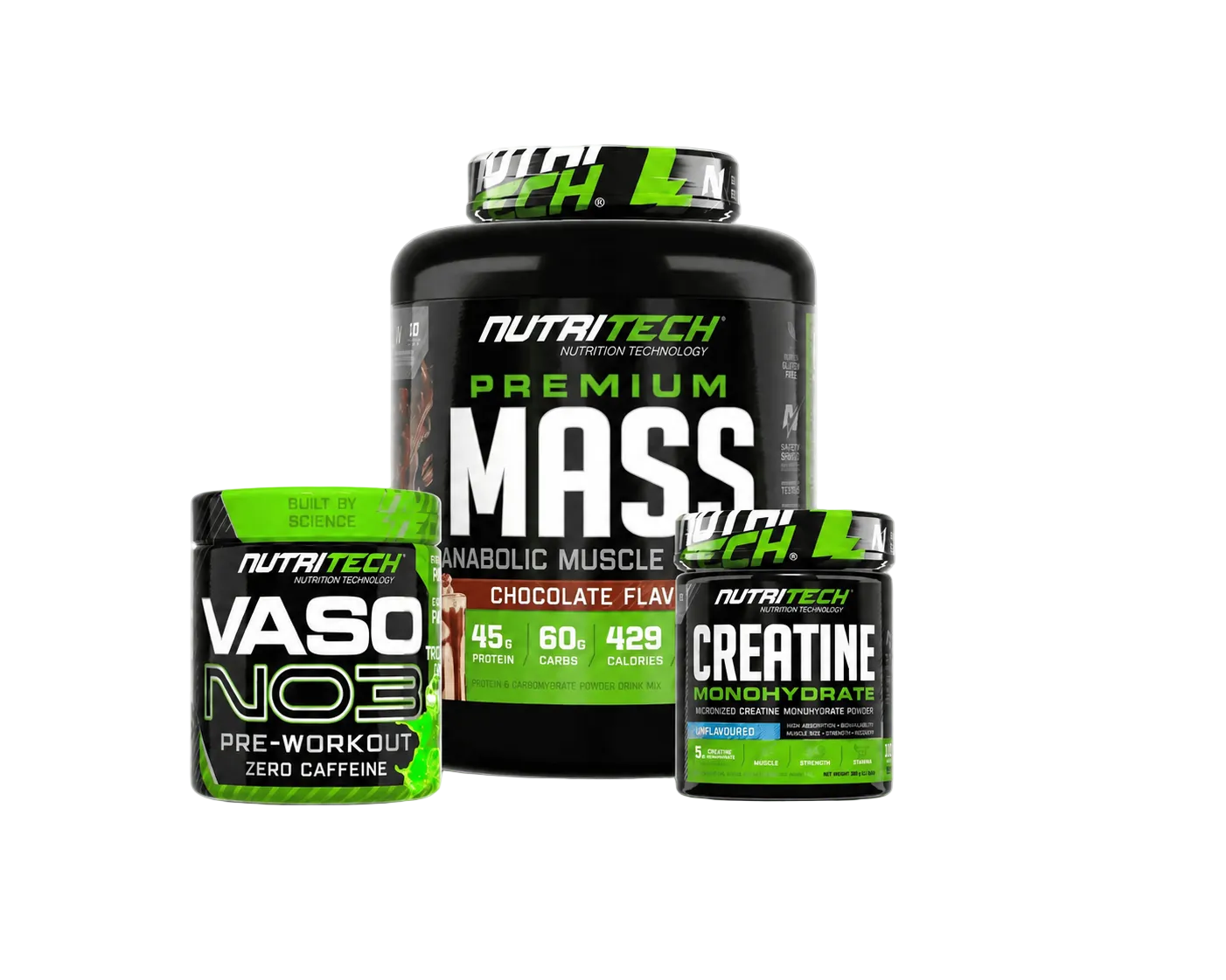 Nutritech Complete Gainer Bundle (Mass 5kg + Creatine + VASO N03)