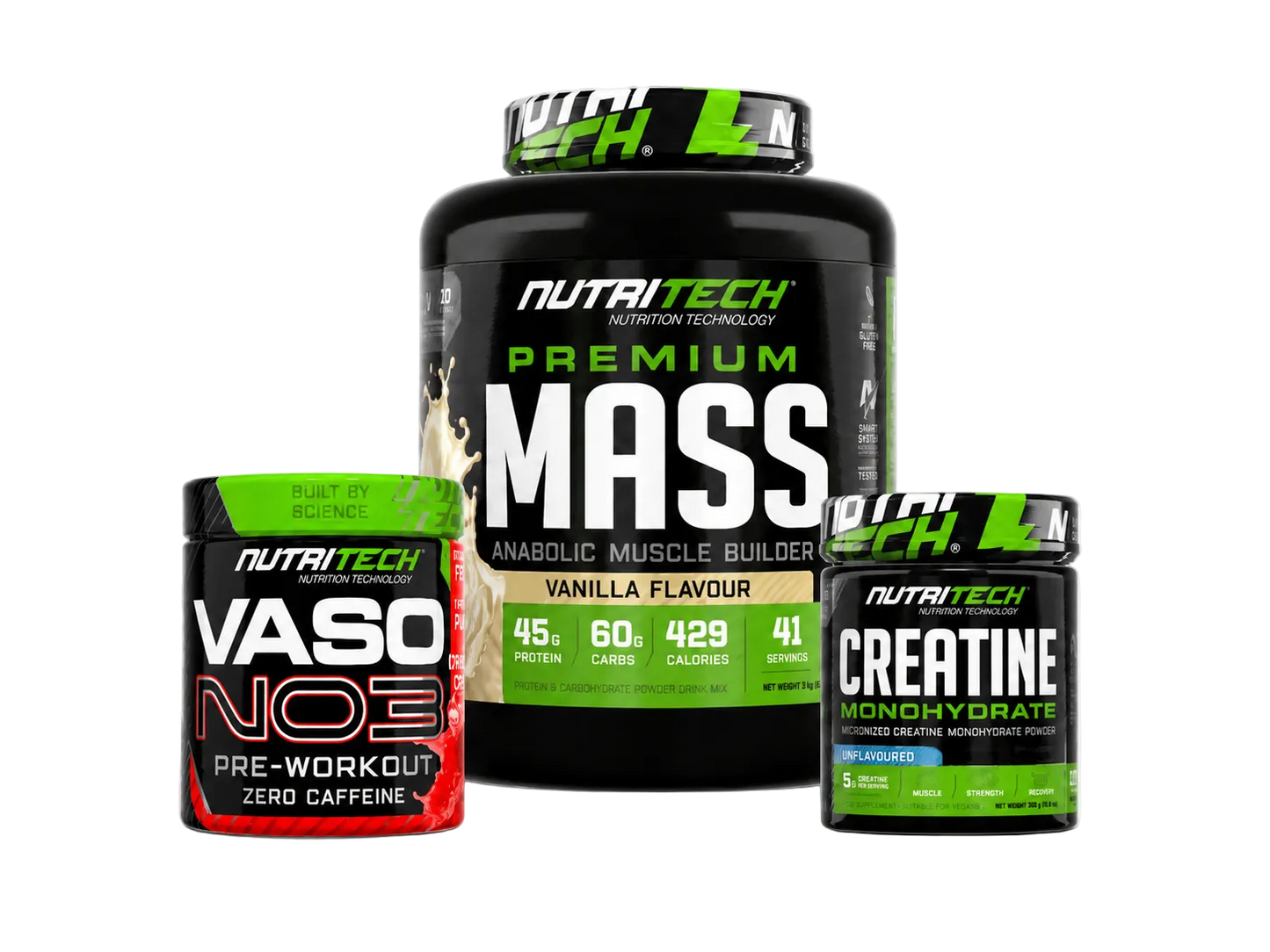 Nutritech Complete Gainer Bundle (Mass 5kg + Creatine + VASO N03)