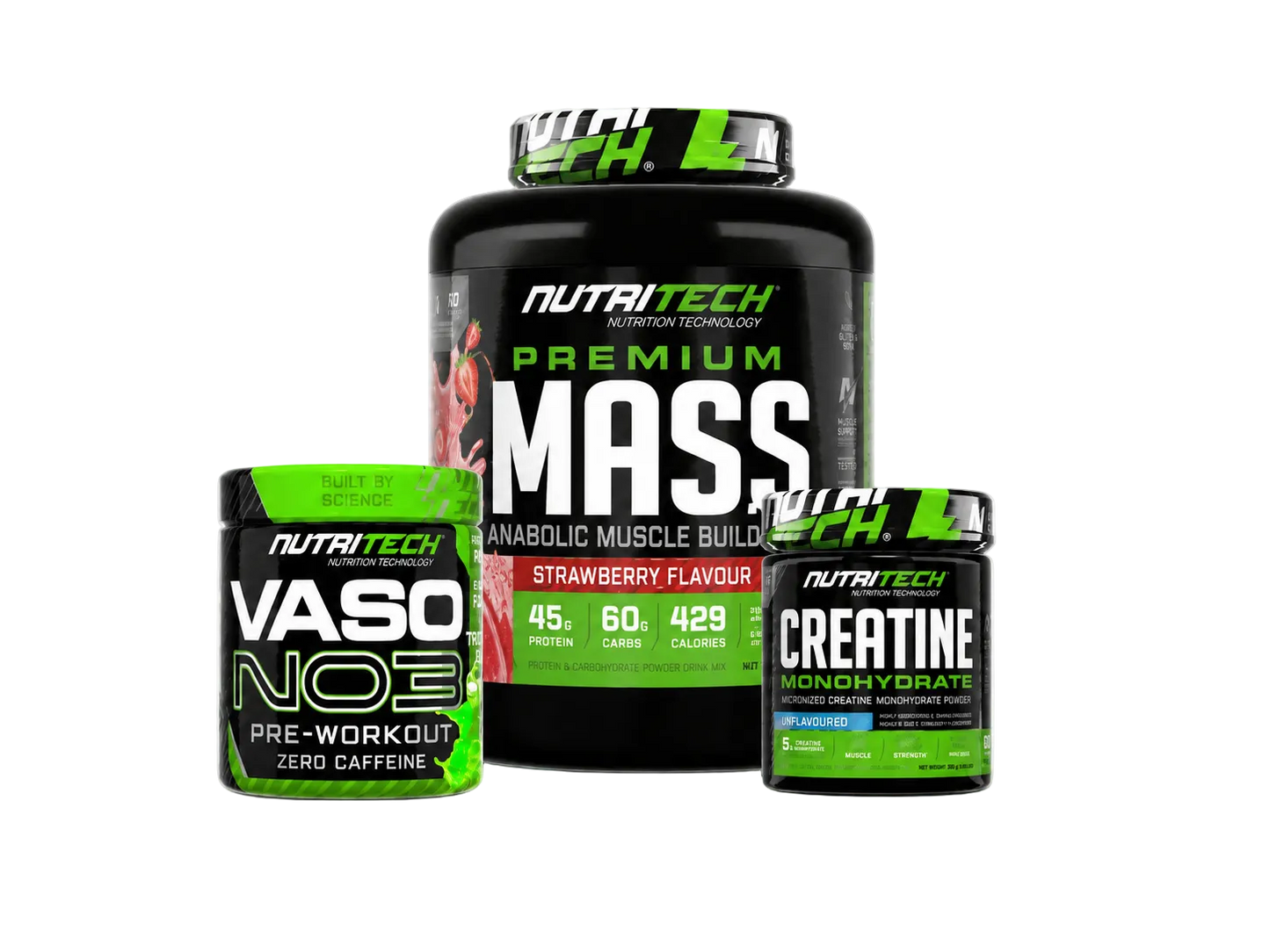 Nutritech Complete Gainer Bundle (Mass 5kg + Creatine + VASO N03)
